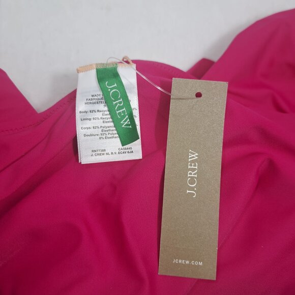 J.Crew Ruched‎ Ruffle One Piece Swimsuit Radiant Fuchsia Sz 14 Vacation Resort - Picture 11 of 13